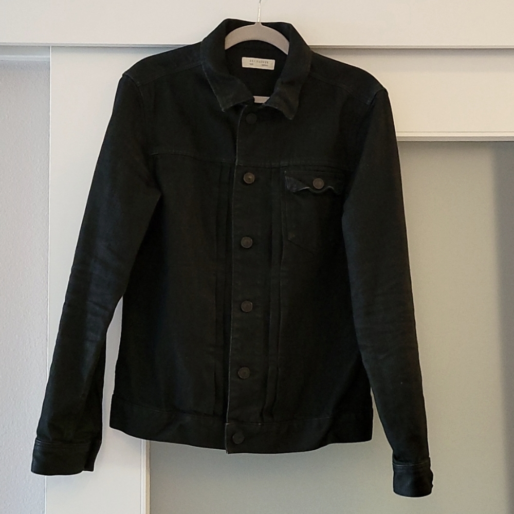 All Saints Black Denim Jacket, Men's Medium